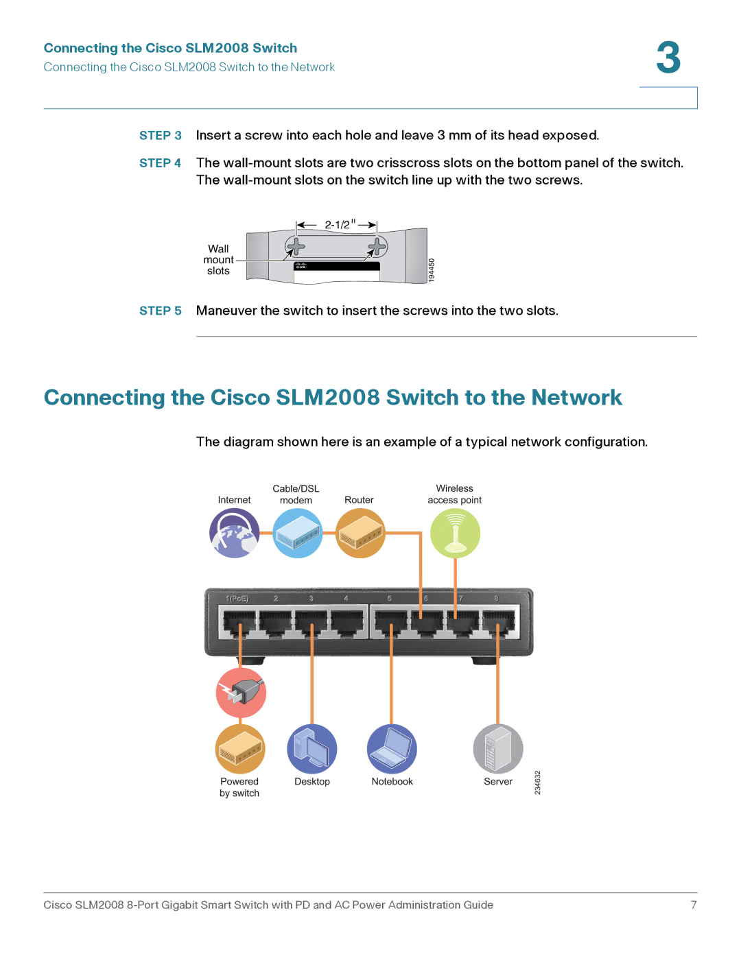 Cisco Systems SLM2008RF manual Connecting the Cisco SLM2008 Switch to the Network 