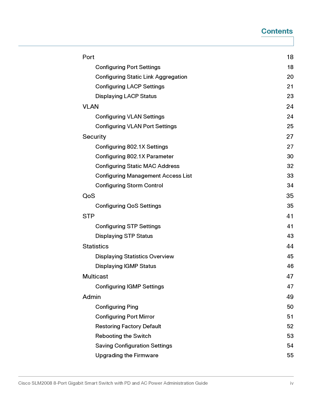 Cisco Systems SLM2008RF manual Vlan 