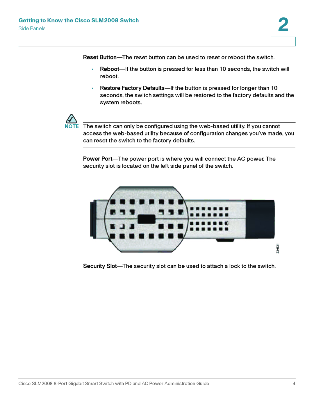 Cisco Systems SLM2008RF manual Side Panels 