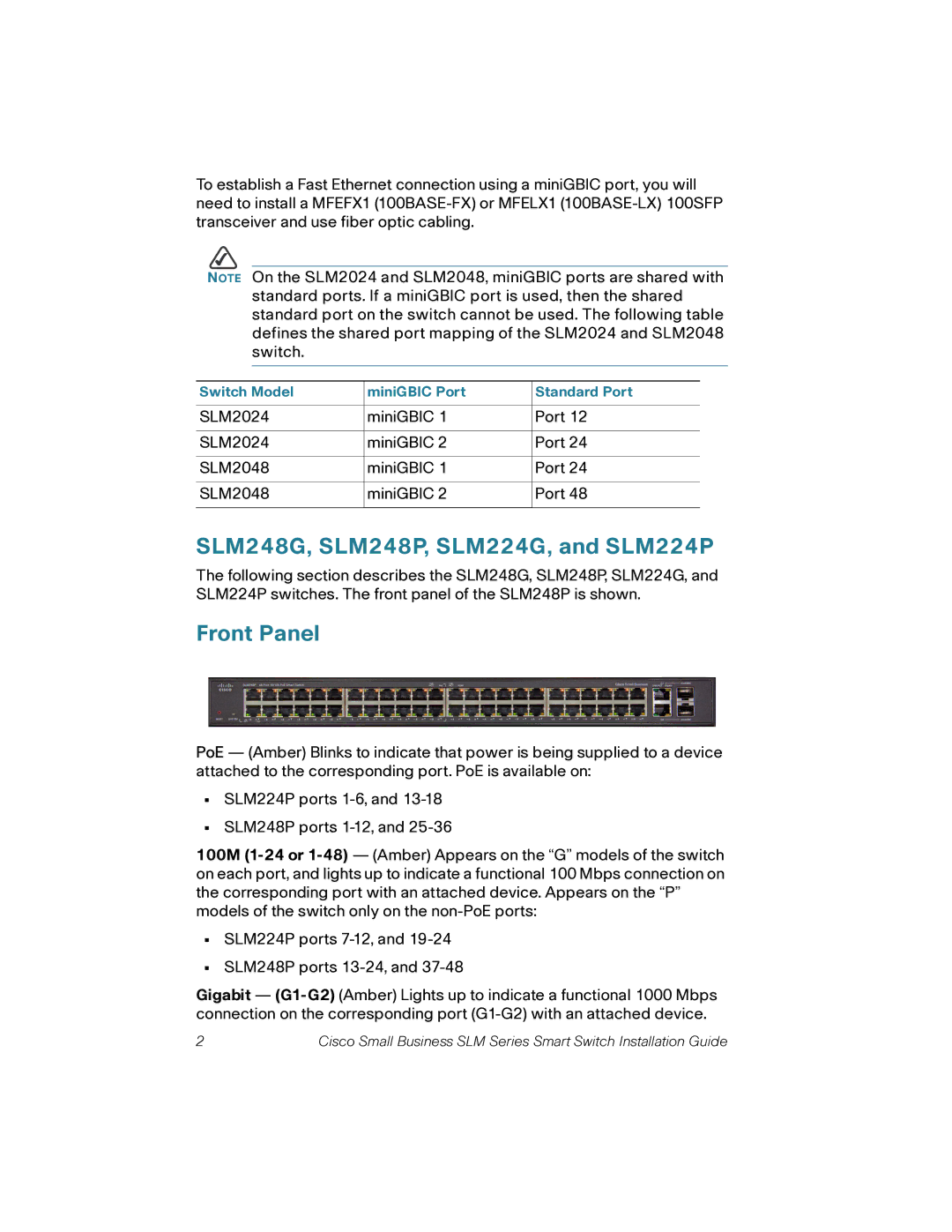 Cisco Systems SLM2048, SLM2024 quick start SLM248G, SLM248P, SLM224G, and SLM224P 