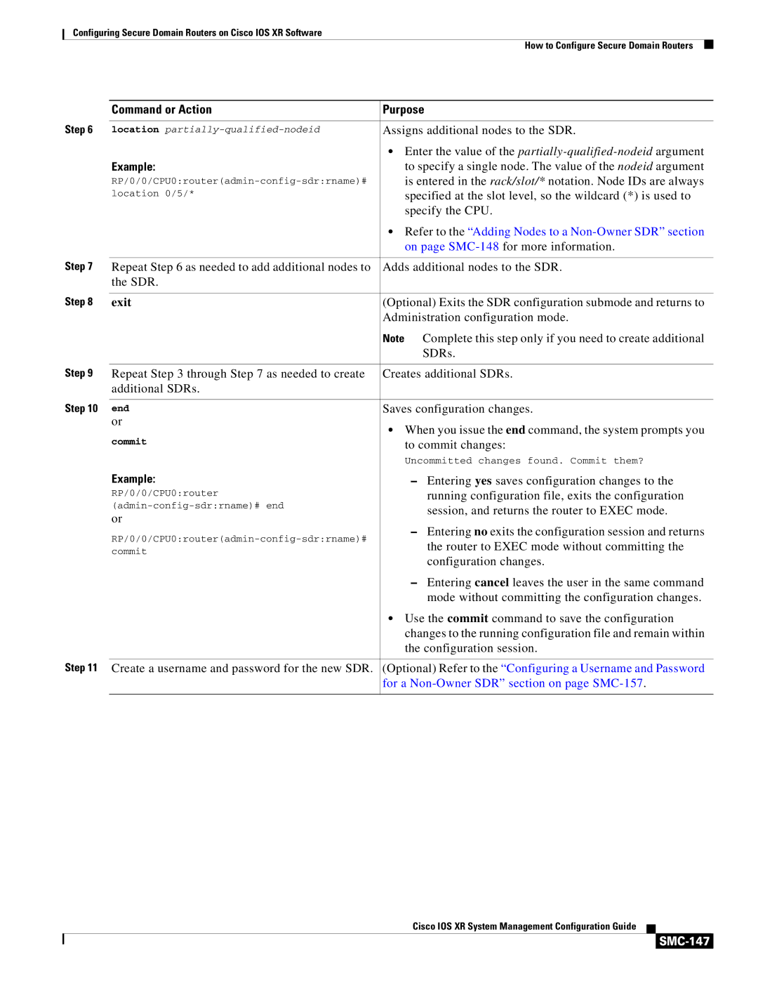 Cisco Systems SMC-127 manual Refer to the Adding Nodes to a Non-Owner SDR section, SMC-147 