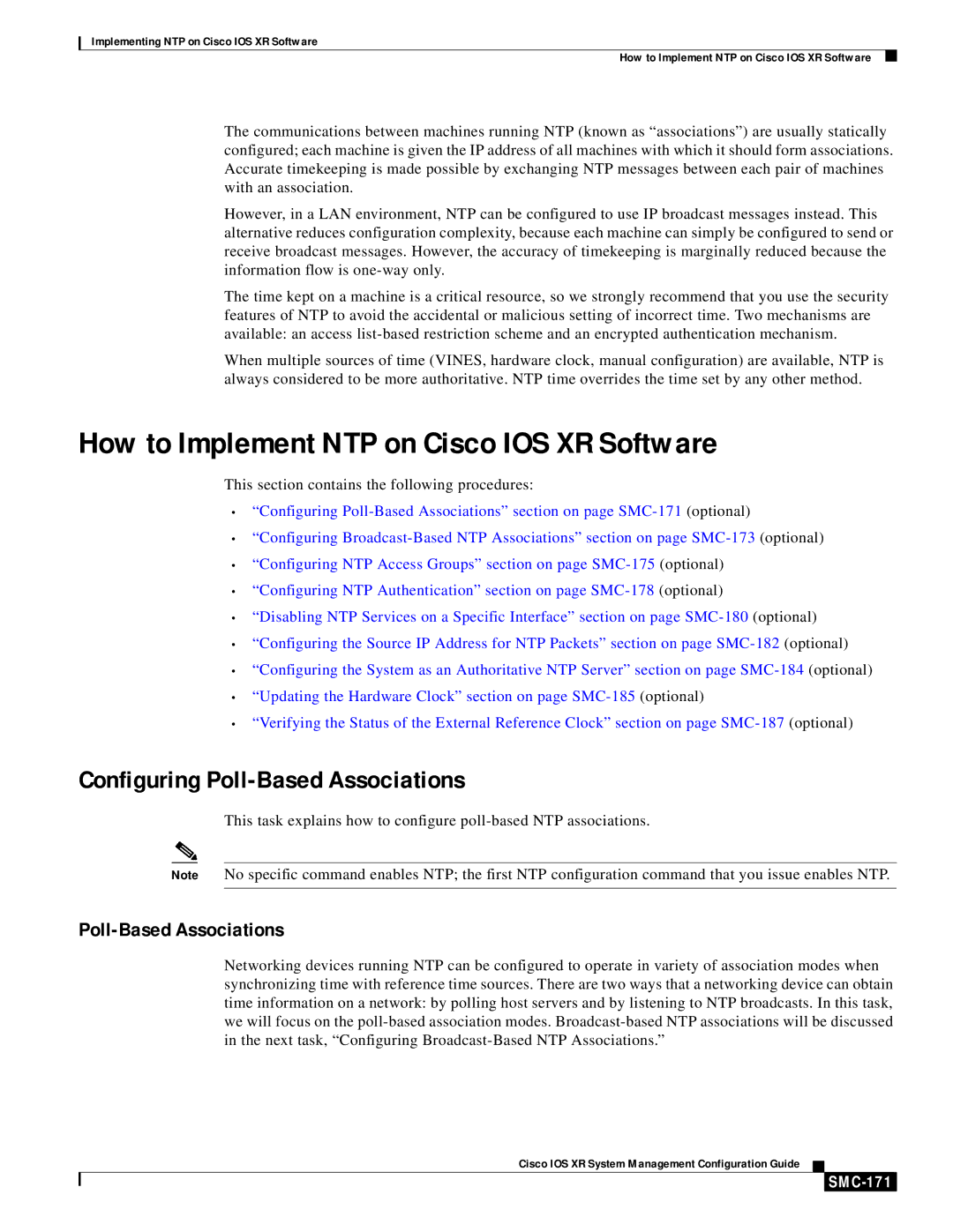 Cisco Systems SMC-169 manual Configuring Poll-Based Associations, SMC-171 