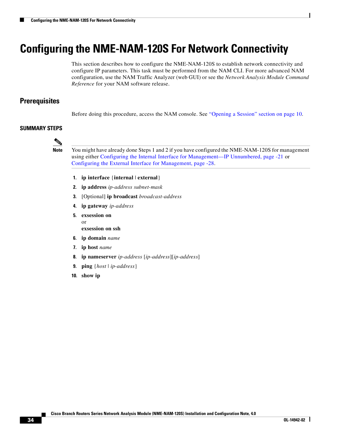 Cisco Systems SMNMADPTR manual Ip interface internal external, Show ip 