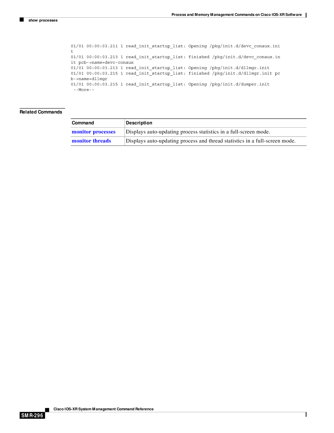 Cisco Systems SMR-273 manual Related Commands Description, SMR-296 