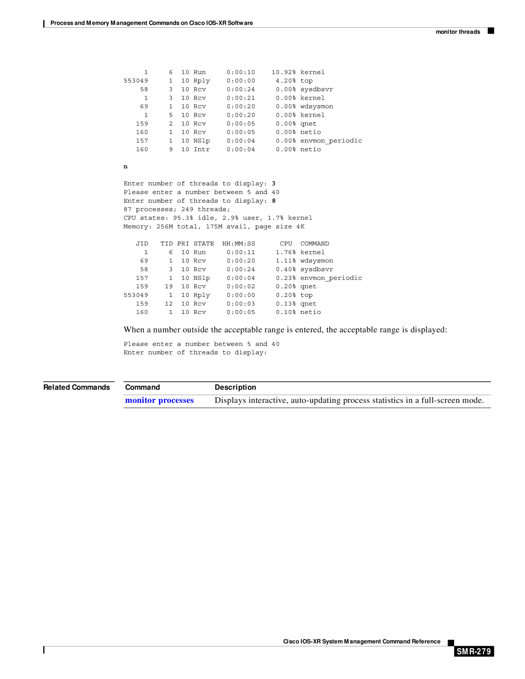 Cisco Systems SMR-273 manual SMR-279, Intr 00004 00% Netio 