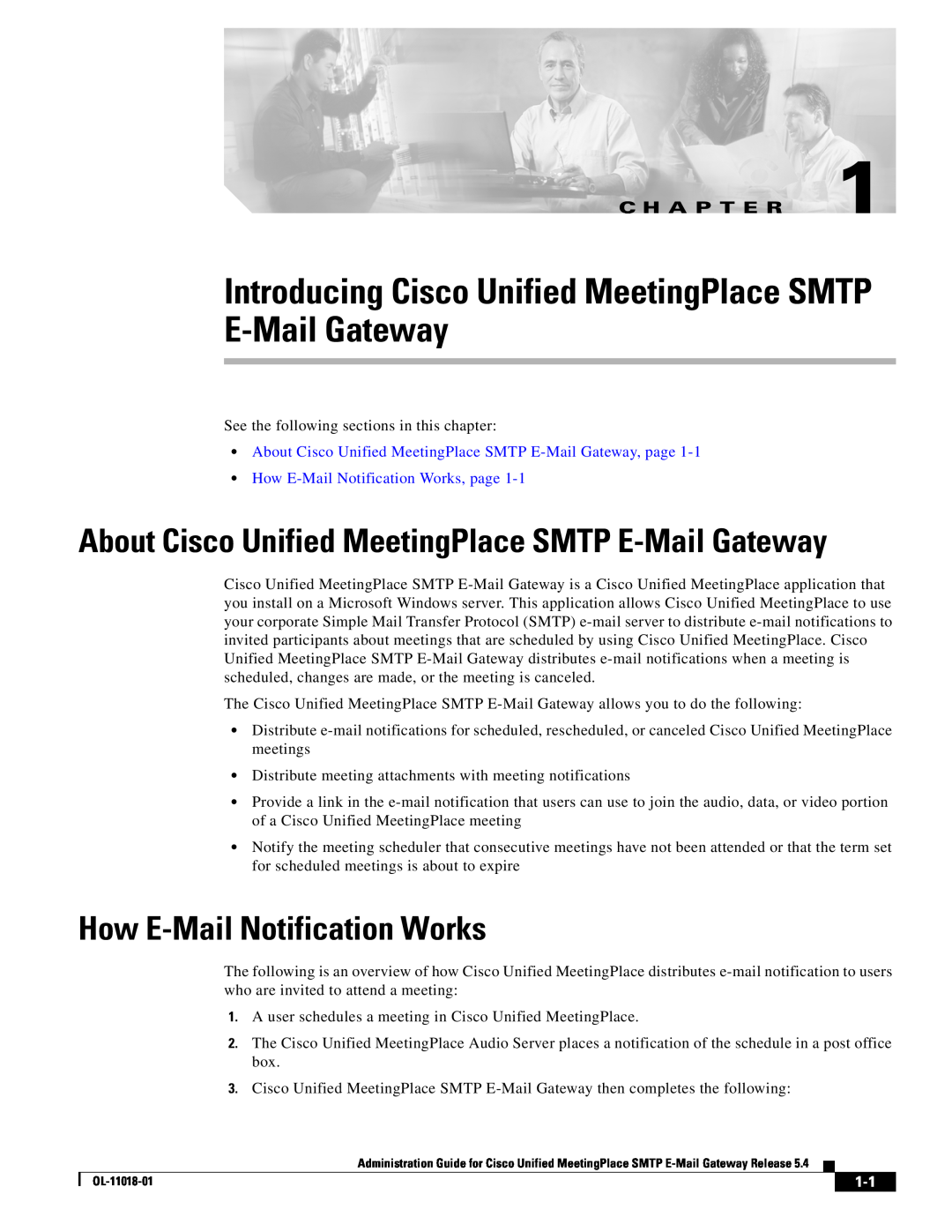 Cisco Systems manual Introducing Cisco Unified MeetingPlace SMTP E-Mail Gateway, C H A P T E R 