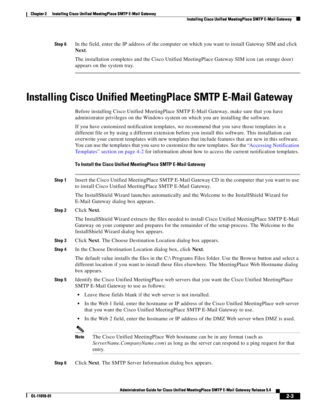 Cisco Systems manual Installing Cisco Unified MeetingPlace SMTP E-Mail Gateway 