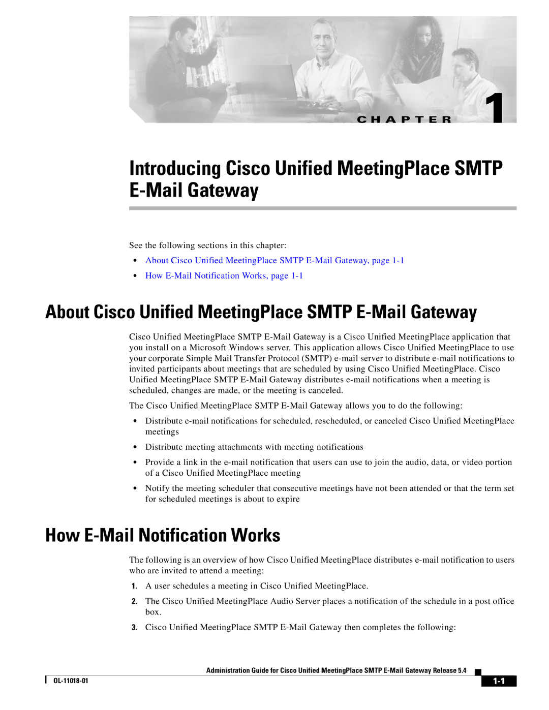 Cisco Systems SMTP manual Introducing Cisco Unified MeetingPlace Smtp E-Mail Gateway, How E-Mail Notification Works 