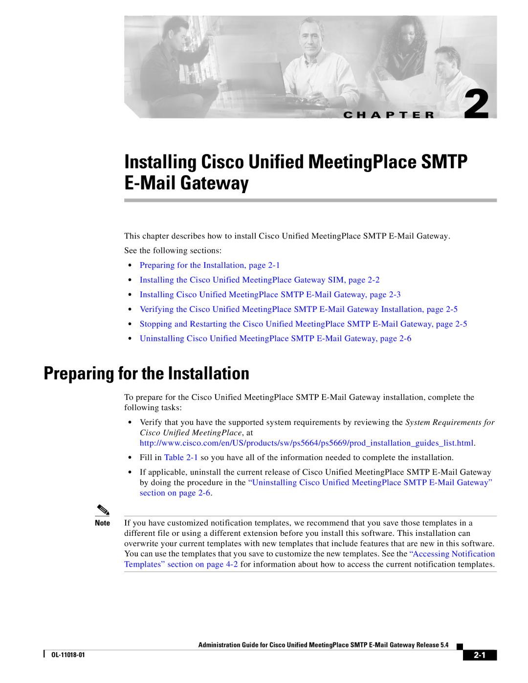 Cisco Systems SMTP manual Installing Cisco Unified MeetingPlace Smtp E-Mail Gateway, Preparing for the Installation 