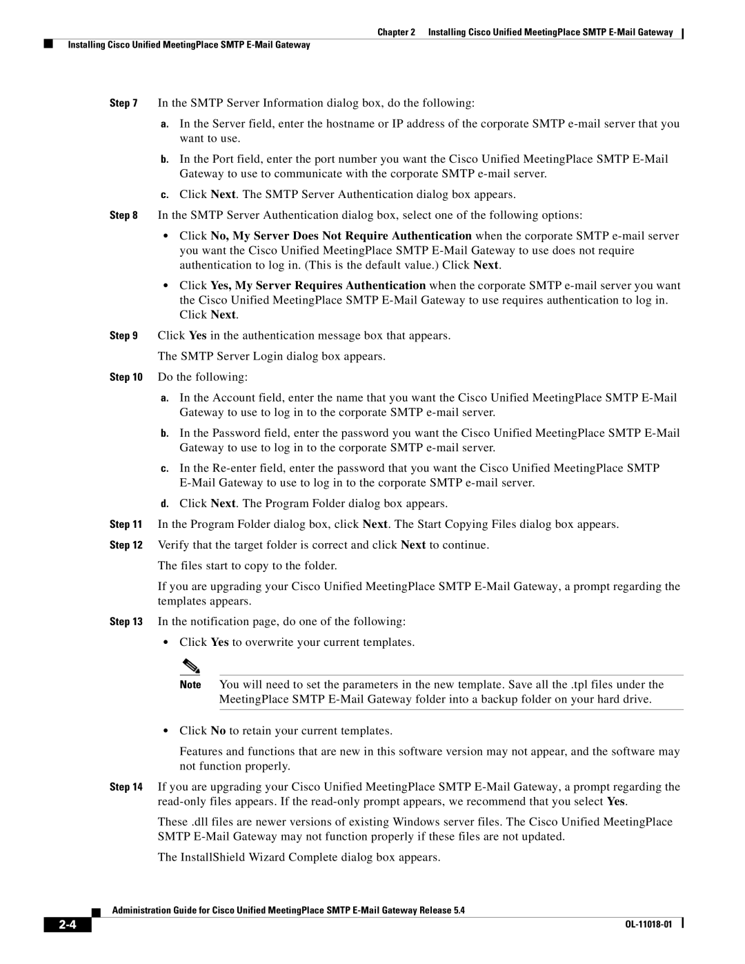 Cisco Systems SMTP manual Installing Cisco Unified MeetingPlace Smtp E-Mail Gateway 