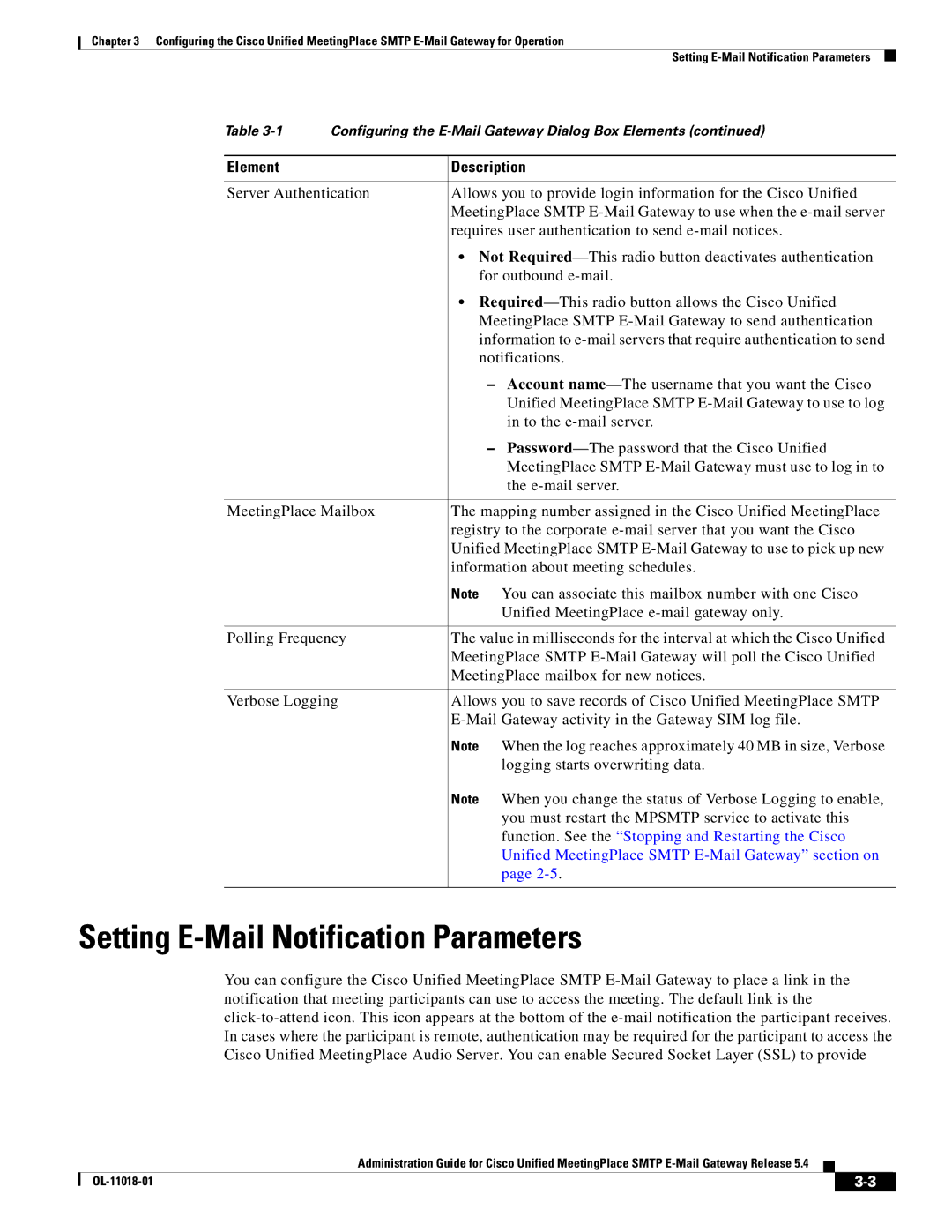 Cisco Systems SMTP manual Setting E-Mail Notification Parameters 