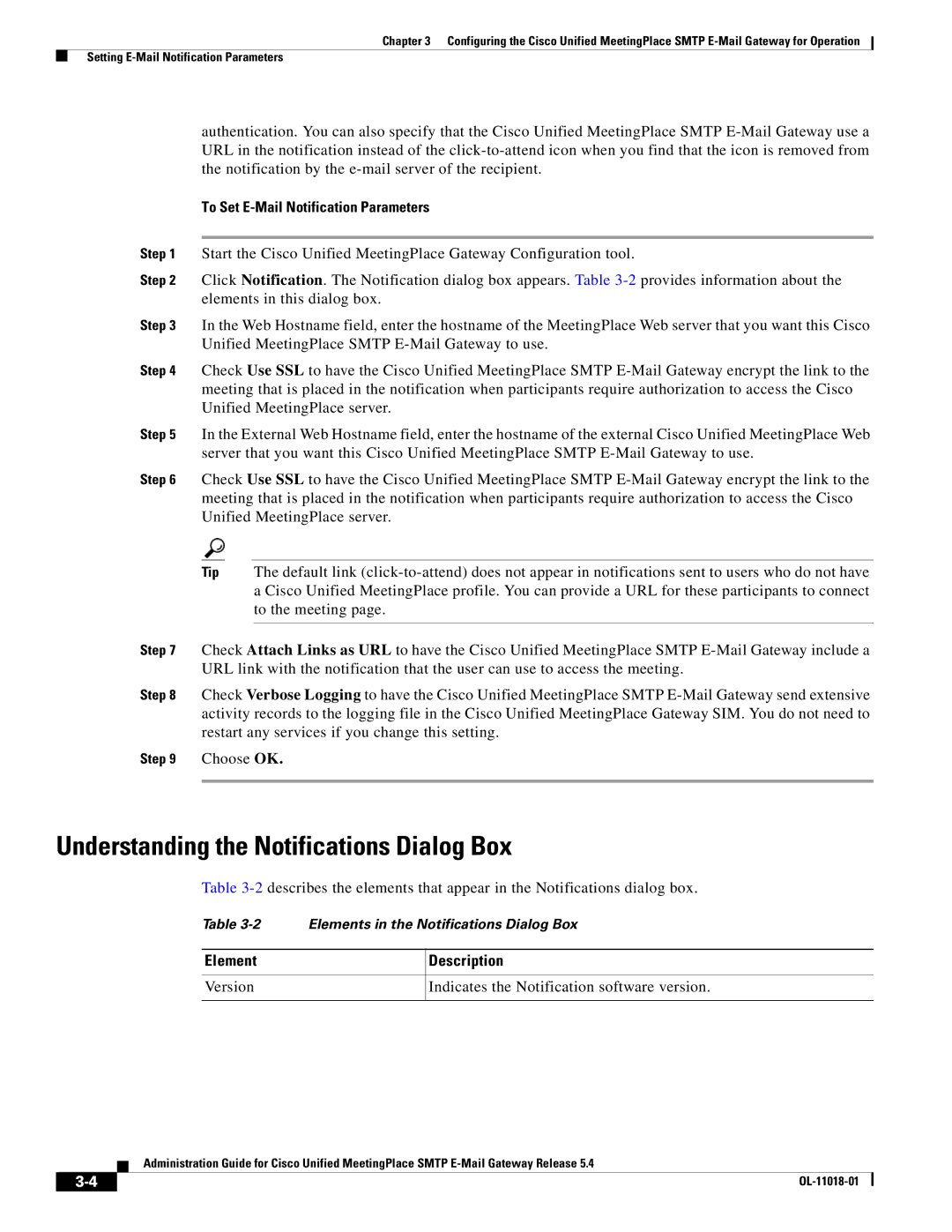 Cisco Systems SMTP manual Understanding the Notifications Dialog Box, To Set E-Mail Notification Parameters, Element 