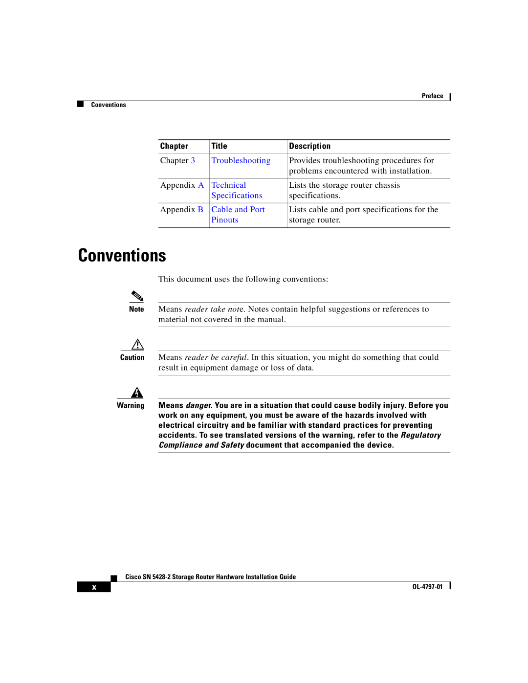 Cisco Systems SN 5428-2 manual Conventions, This document uses the following conventions 