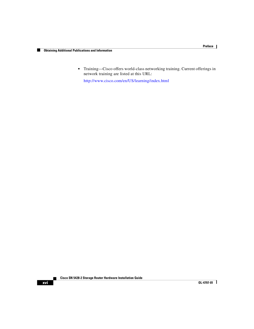 Cisco Systems SN 5428-2 manual Xvi 