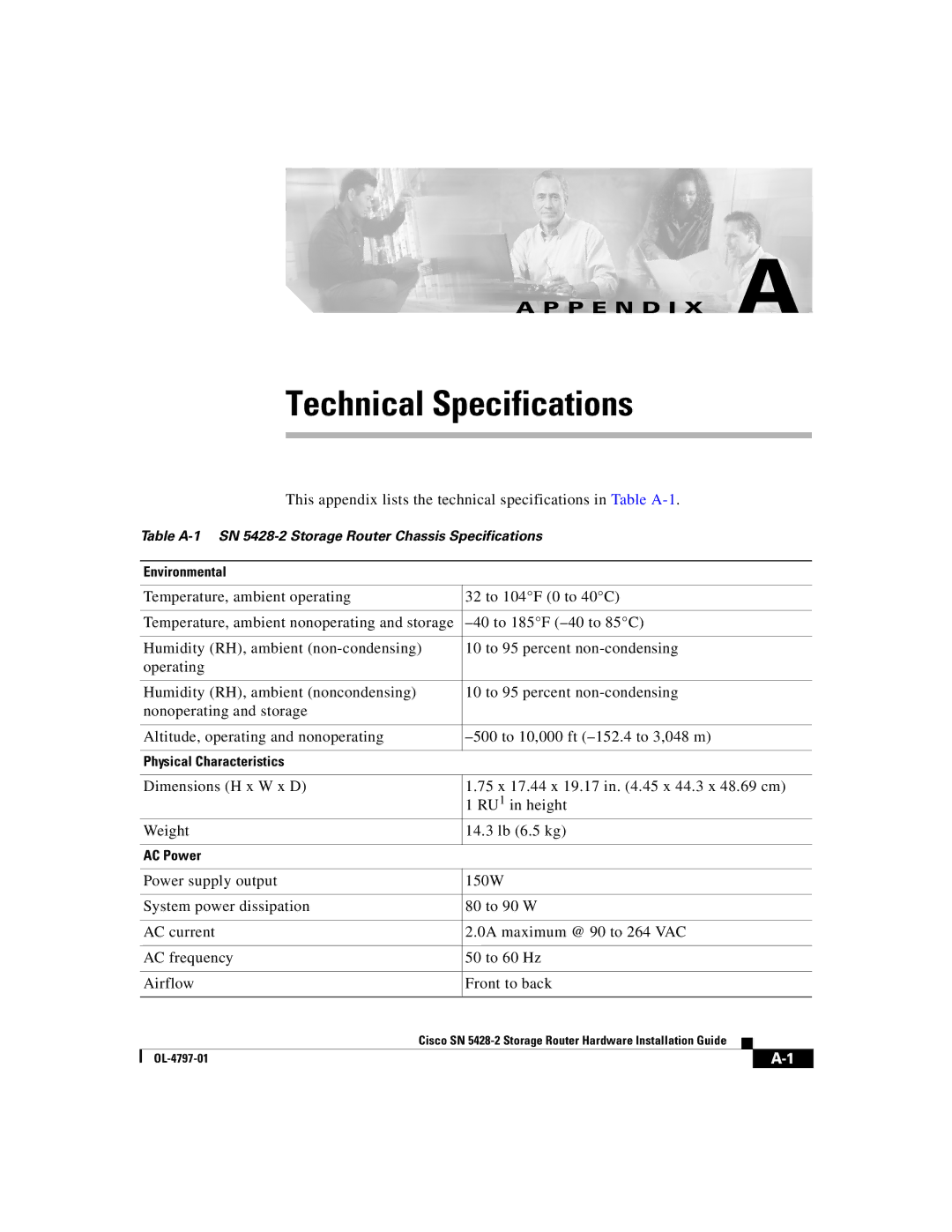 Cisco Systems SN 5428-2 manual Technical Specifications 