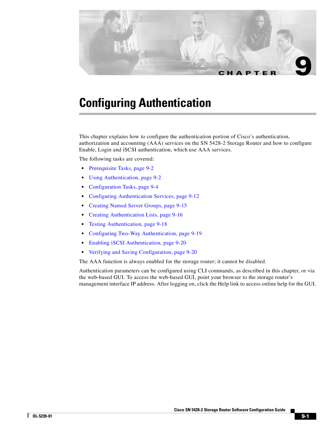 Cisco Systems SN 5428-2 manual Configuring Authentication 