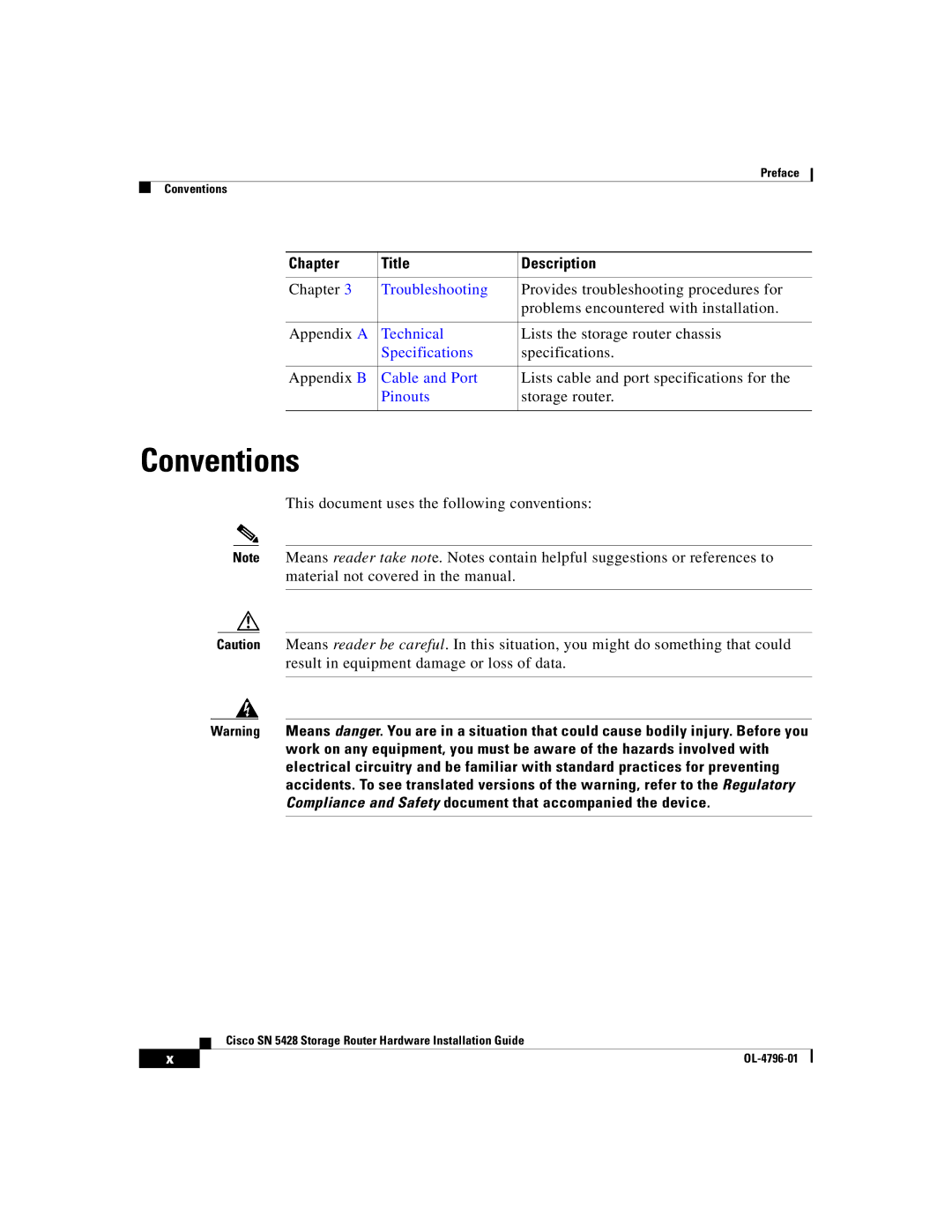 Cisco Systems SN 5428 manual Conventions, This document uses the following conventions 