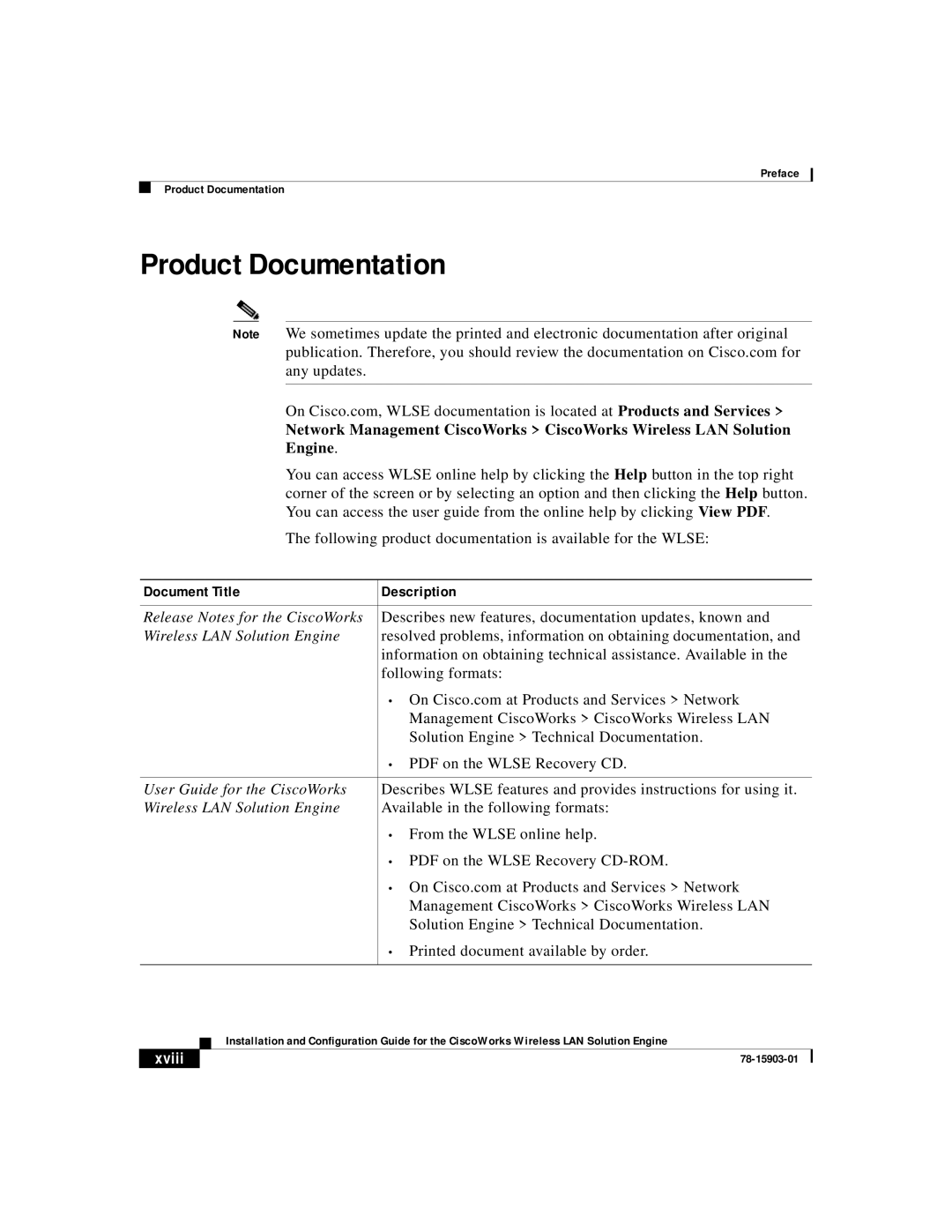 Cisco Systems SOFTWARE RELEASE 2.5 warranty Product Documentation, Xviii 