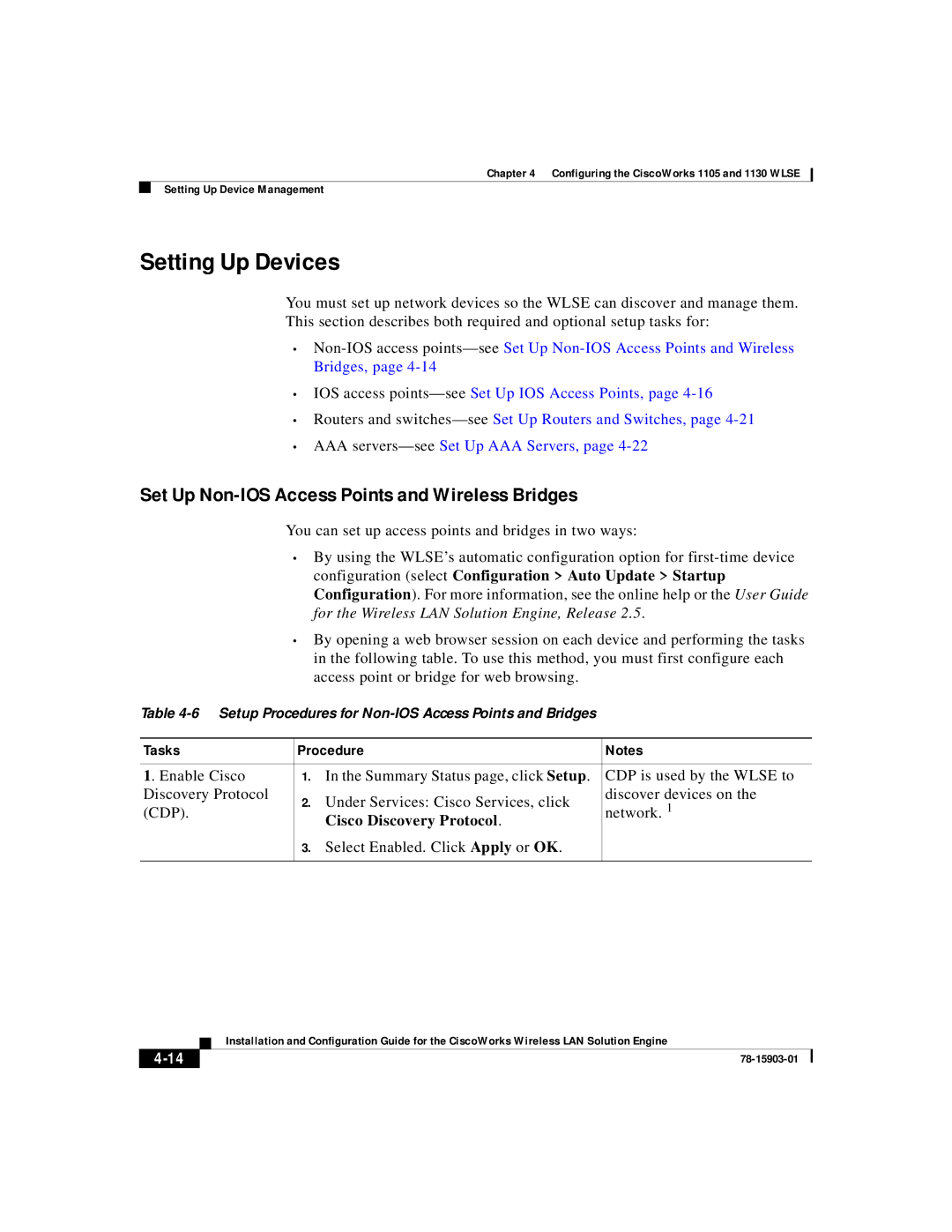 Cisco Systems SOFTWARE RELEASE 2.5 Setting Up Devices, Set Up Non-IOS Access Points and Wireless Bridges, Tasks Procedure 