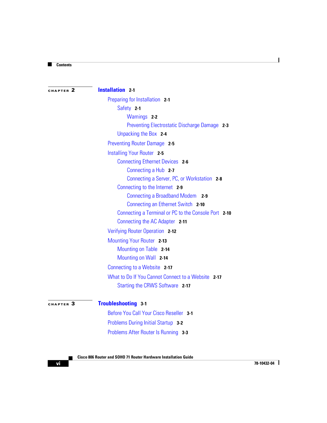 Cisco Systems SOHO 71 manual Installation 