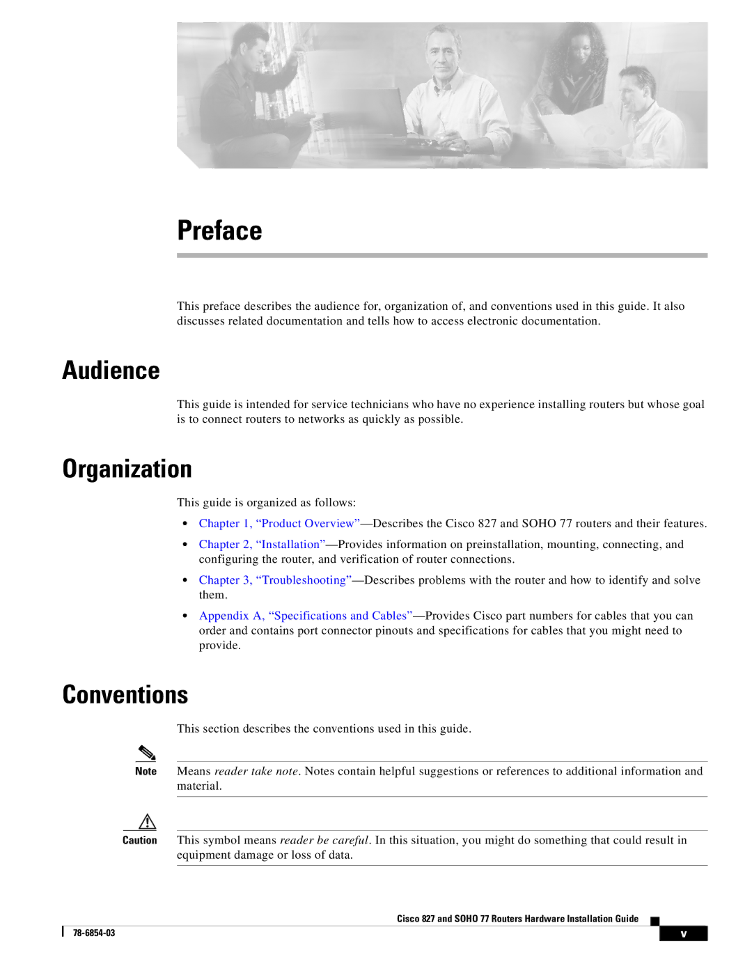 Cisco Systems SOHO 77 manual Audience, Organization, Conventions 