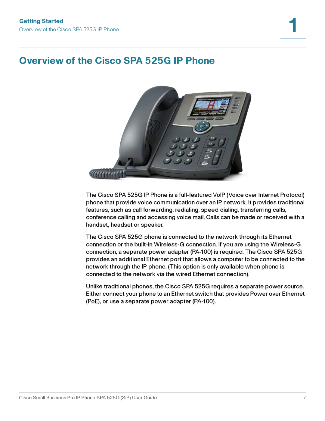 Cisco Systems manual Overview of the Cisco SPA 525G IP Phone 