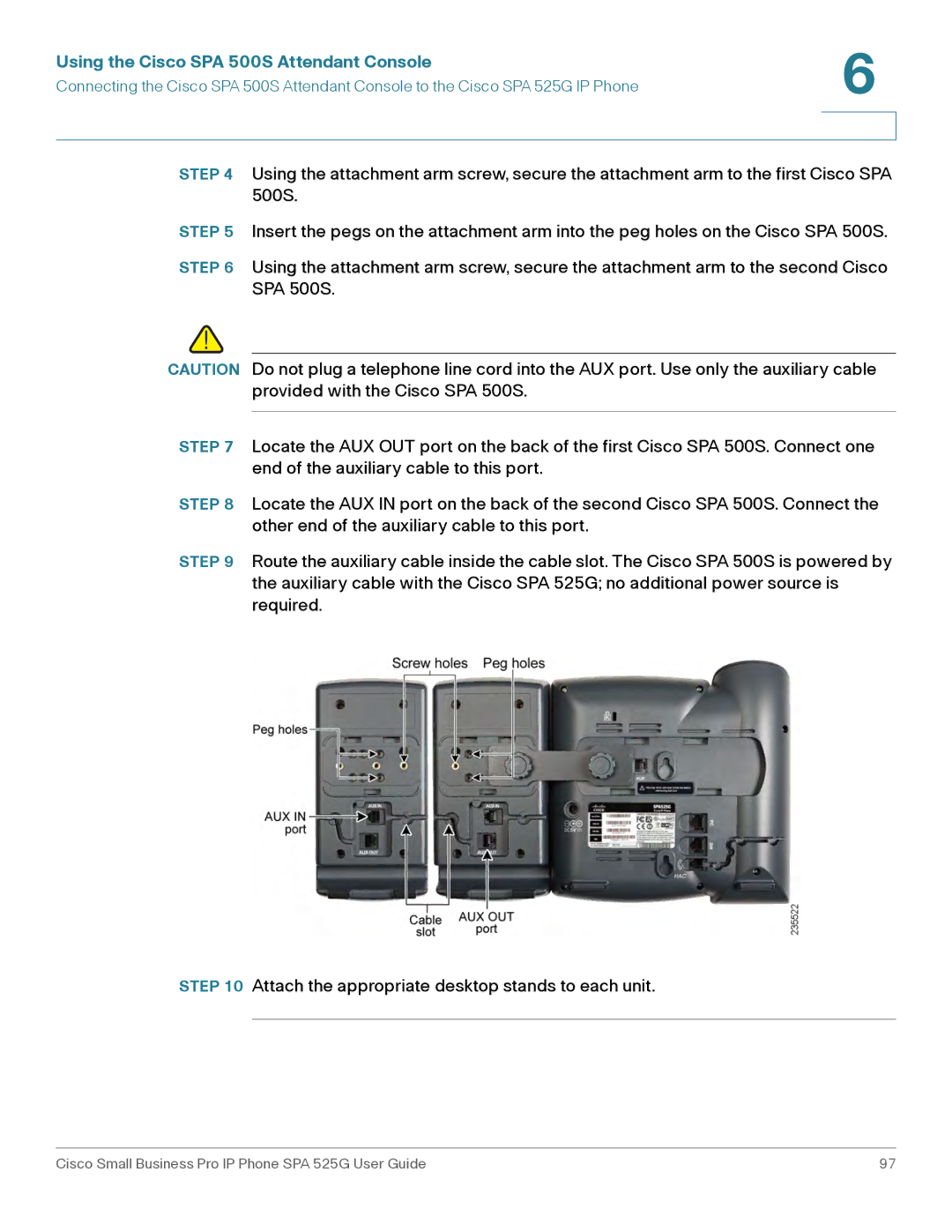 Cisco Systems SPA 525G manual Using the Cisco SPA 500S Attendant Console 