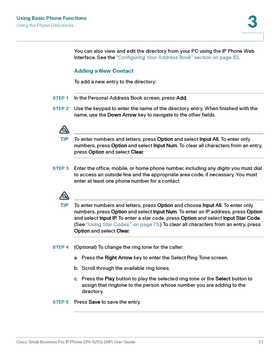 Cisco Systems SPA 525G manual Adding a New Contact 