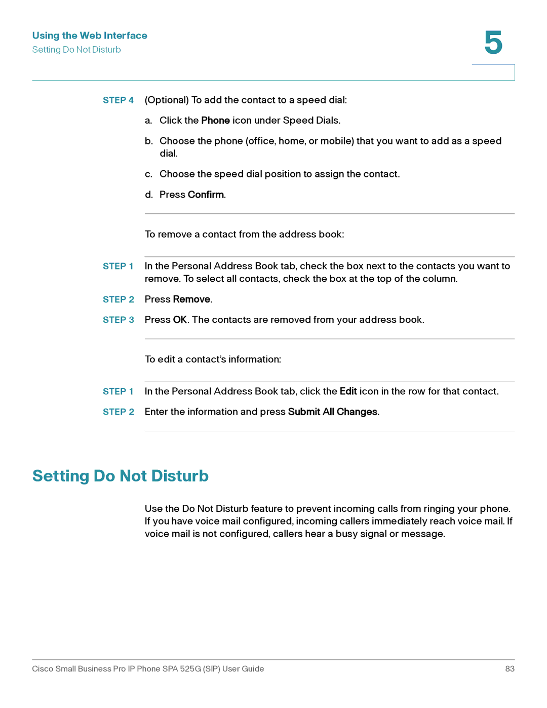 Cisco Systems SPA 525G manual Press Remove 