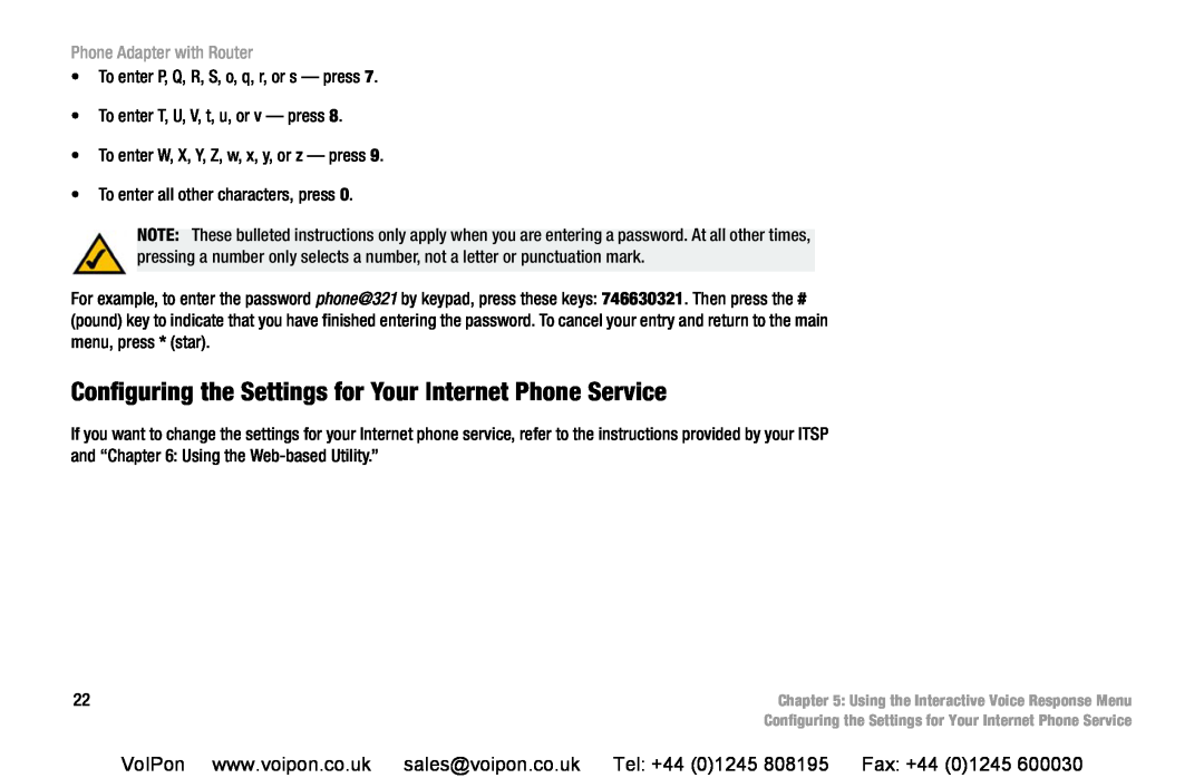 Cisco Systems SPA2102 manual Configuring the Settings for Your Internet Phone Service, Phone Adapter with Router 
