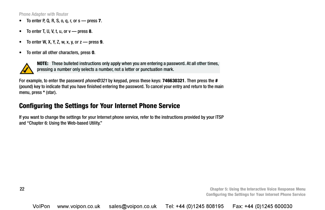 Cisco Systems SPA2102 manual Configuring the Settings for Your Internet Phone Service 