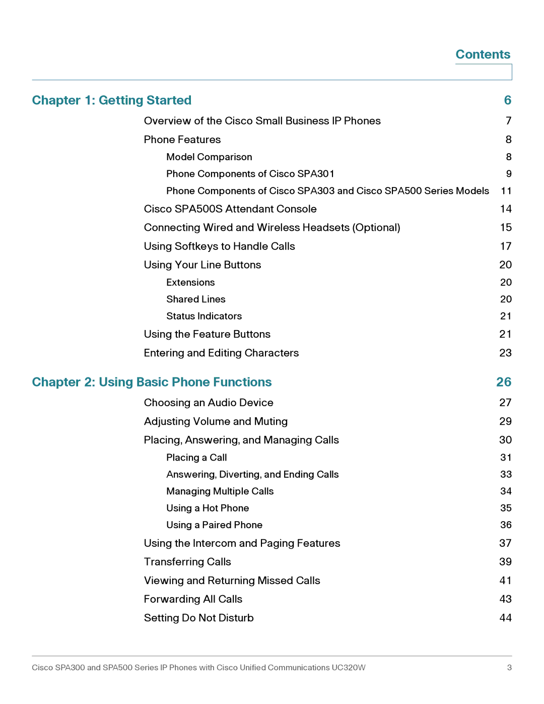 Cisco Systems SPA303, SPA301 manual Getting Started, Using Basic Phone Functions 