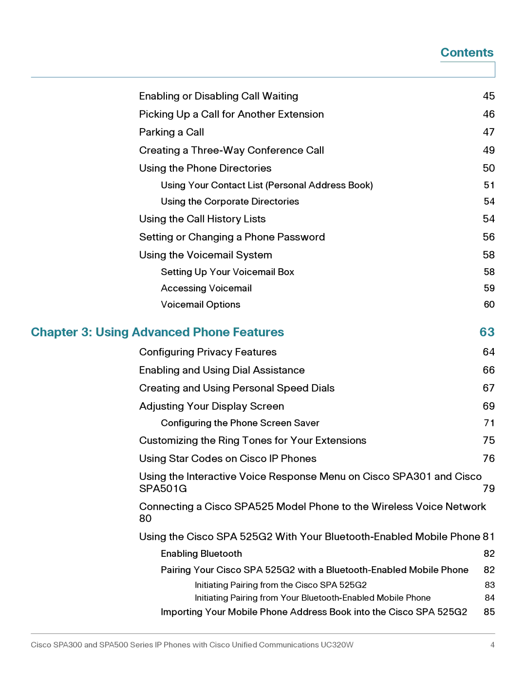 Cisco Systems SPA301, SPA303 manual Using Advanced Phone Features, SPA501G 