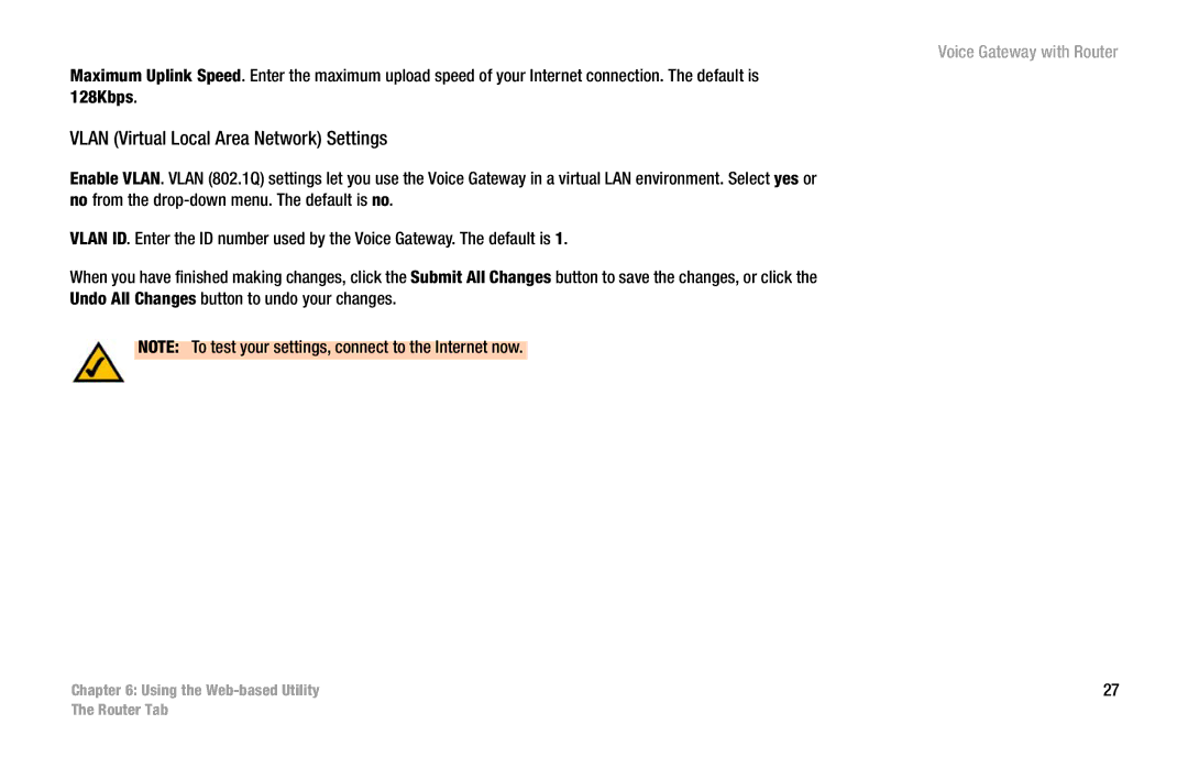 Cisco Systems SPA3102 manual Vlan Virtual Local Area Network Settings 