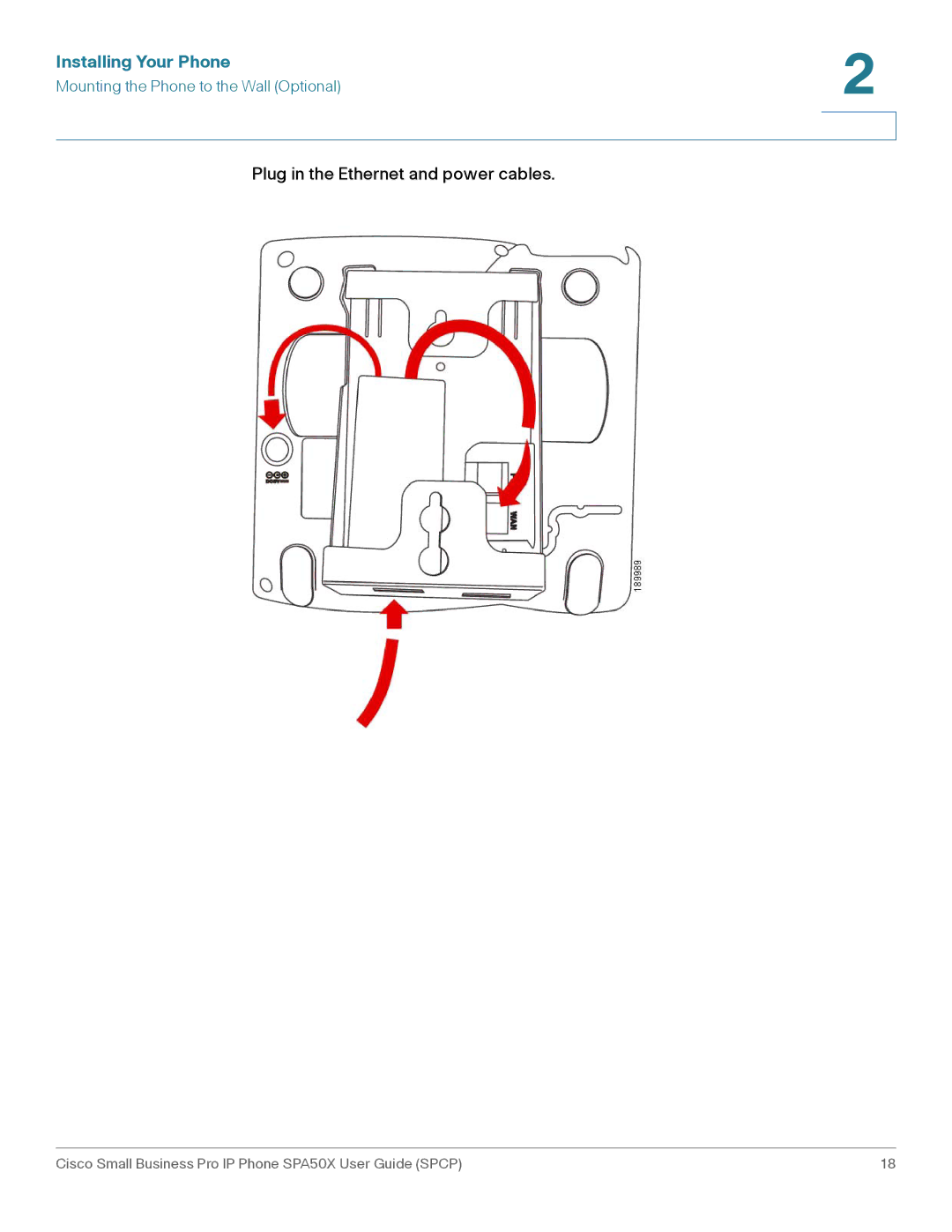 Cisco Systems SPA50X manual Plug in the Ethernet and power cables 