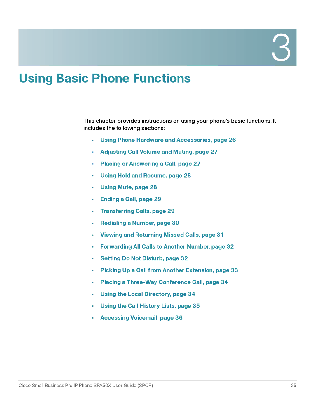 Cisco Systems SPA50X manual Using Basic Phone Functions 