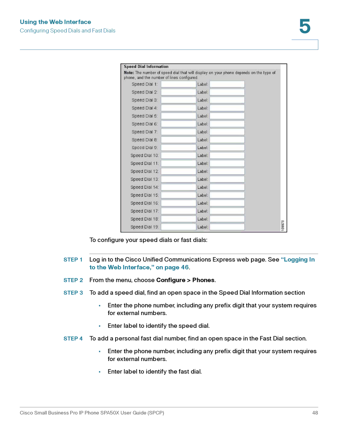 Cisco Systems SPA50X manual Using the Web Interface 