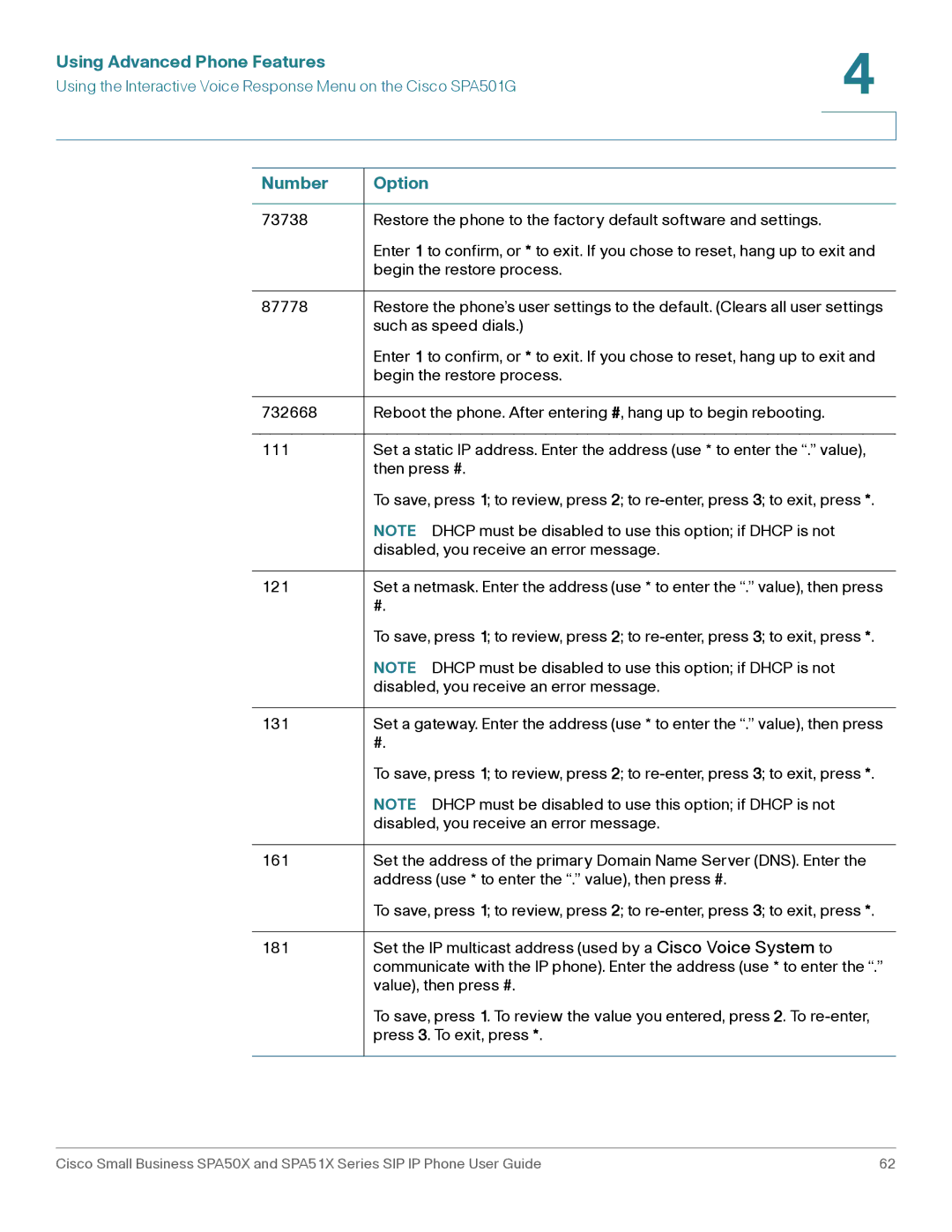 Cisco Systems SPA508G, SPA514G, SPA512G, SPA504G, SPA509G, SPA502G, SPA501G manual Using Advanced Phone Features 