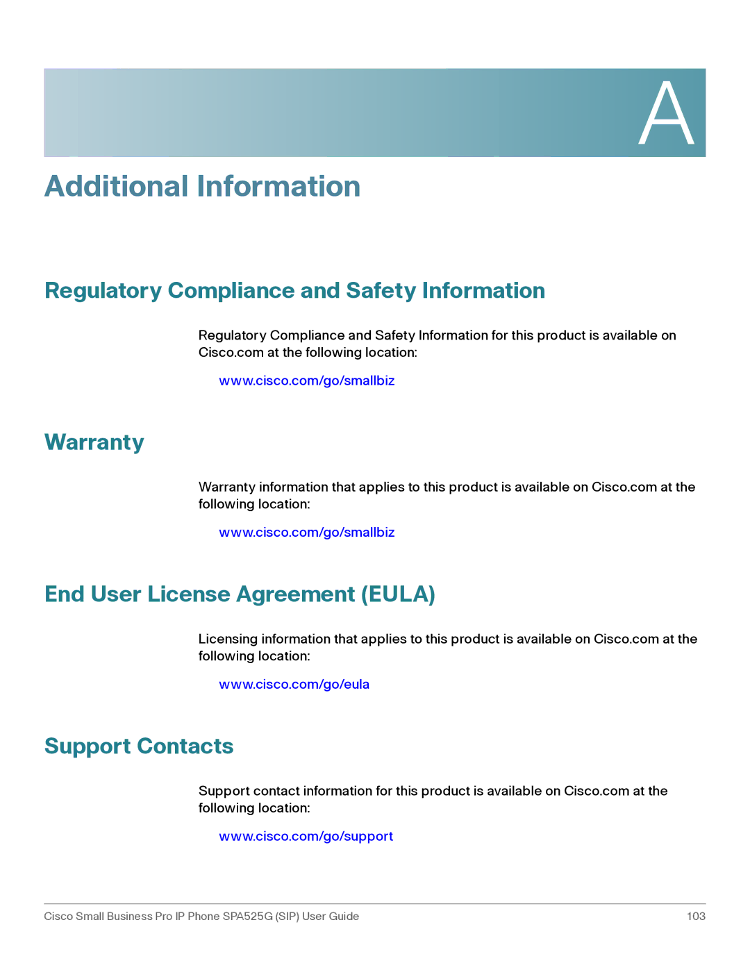 Cisco Systems SPA525G manual Regulatory Compliance and Safety Information 