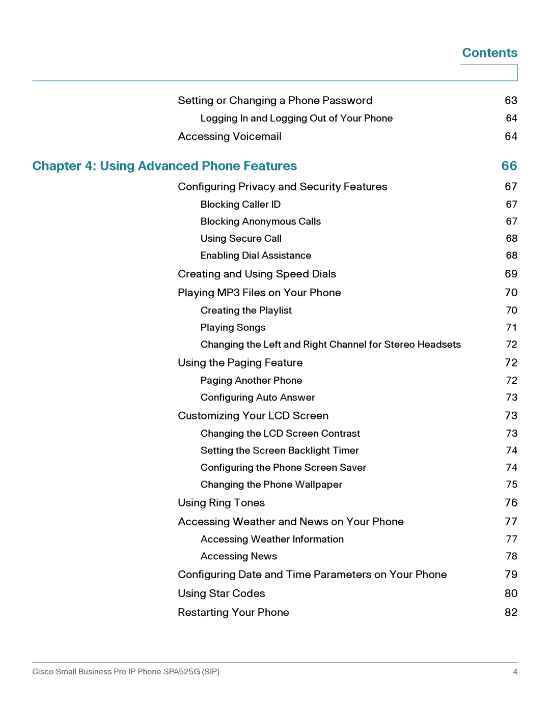 Cisco Systems SPA525G manual Using Advanced Phone Features, Customizing Your LCD Screen 