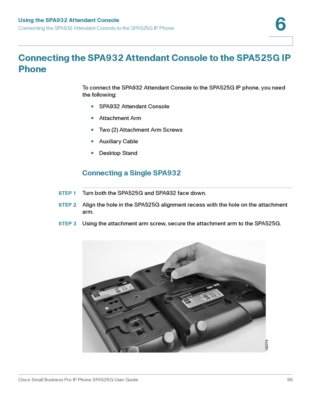 Cisco Systems SPA525G manual Connecting a Single SPA932 