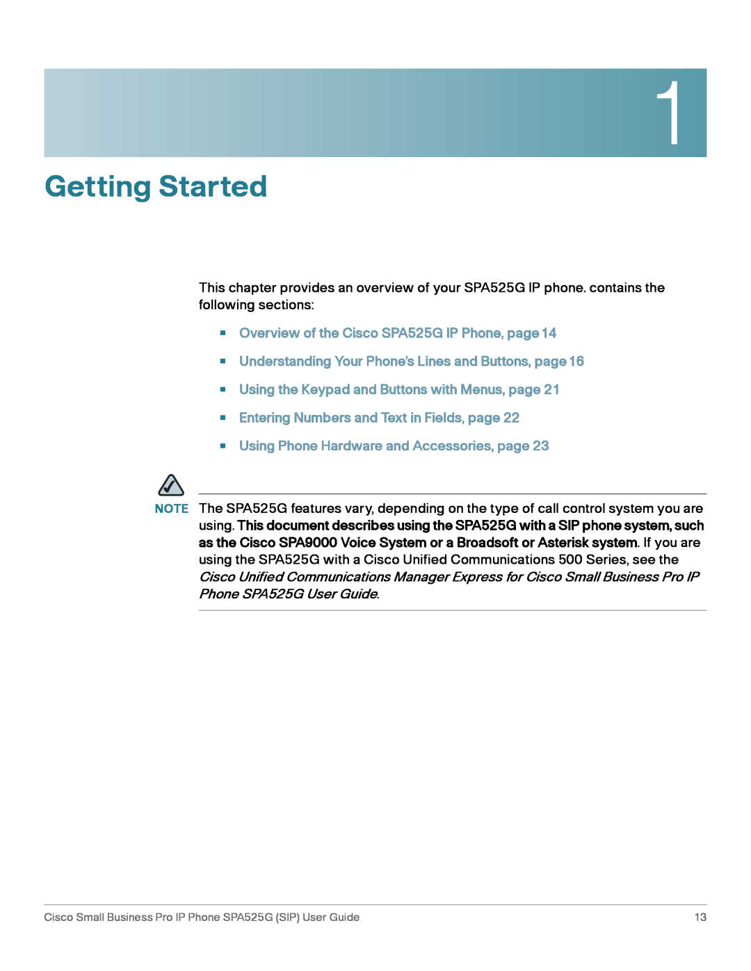 Cisco Systems manual Getting Started, Overview of the Cisco SPA525G IP Phone, page14 