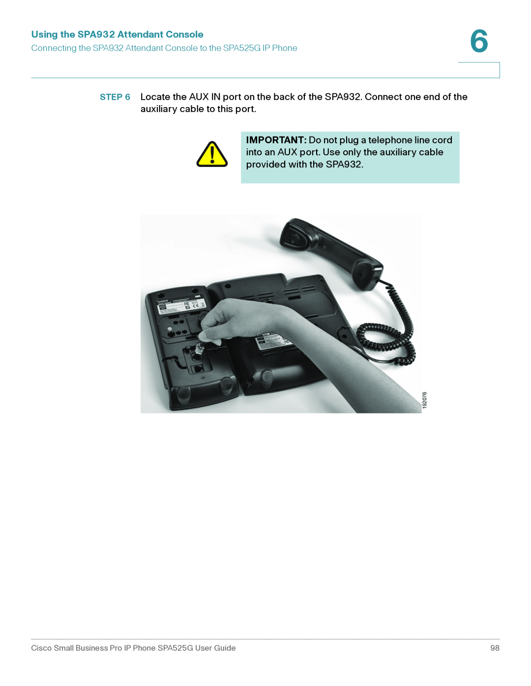Cisco Systems SPA525G manual Using the SPA932 Attendant Console, provided with the SPA932 