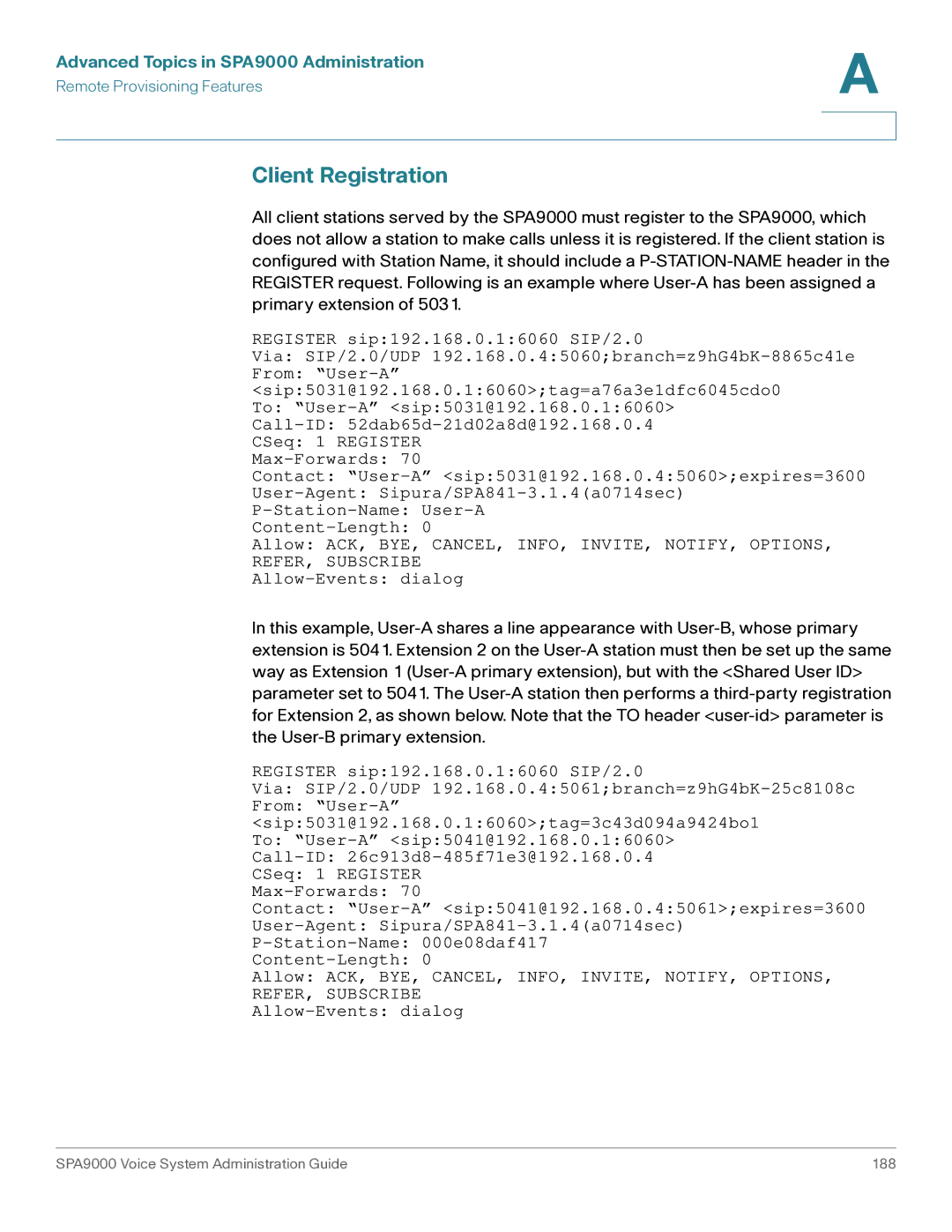 Cisco Systems SPA9000 manual Client Registration 