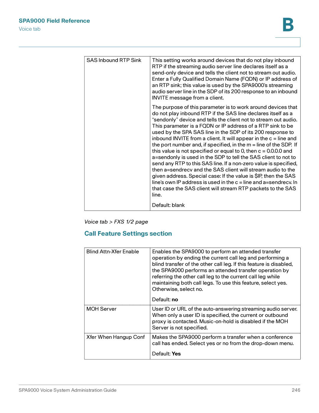 Cisco Systems SPA9000 manual Call Feature Settings section 