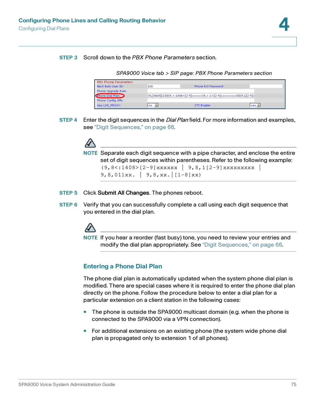 Cisco Systems SPA9000 manual Entering a Phone Dial Plan 