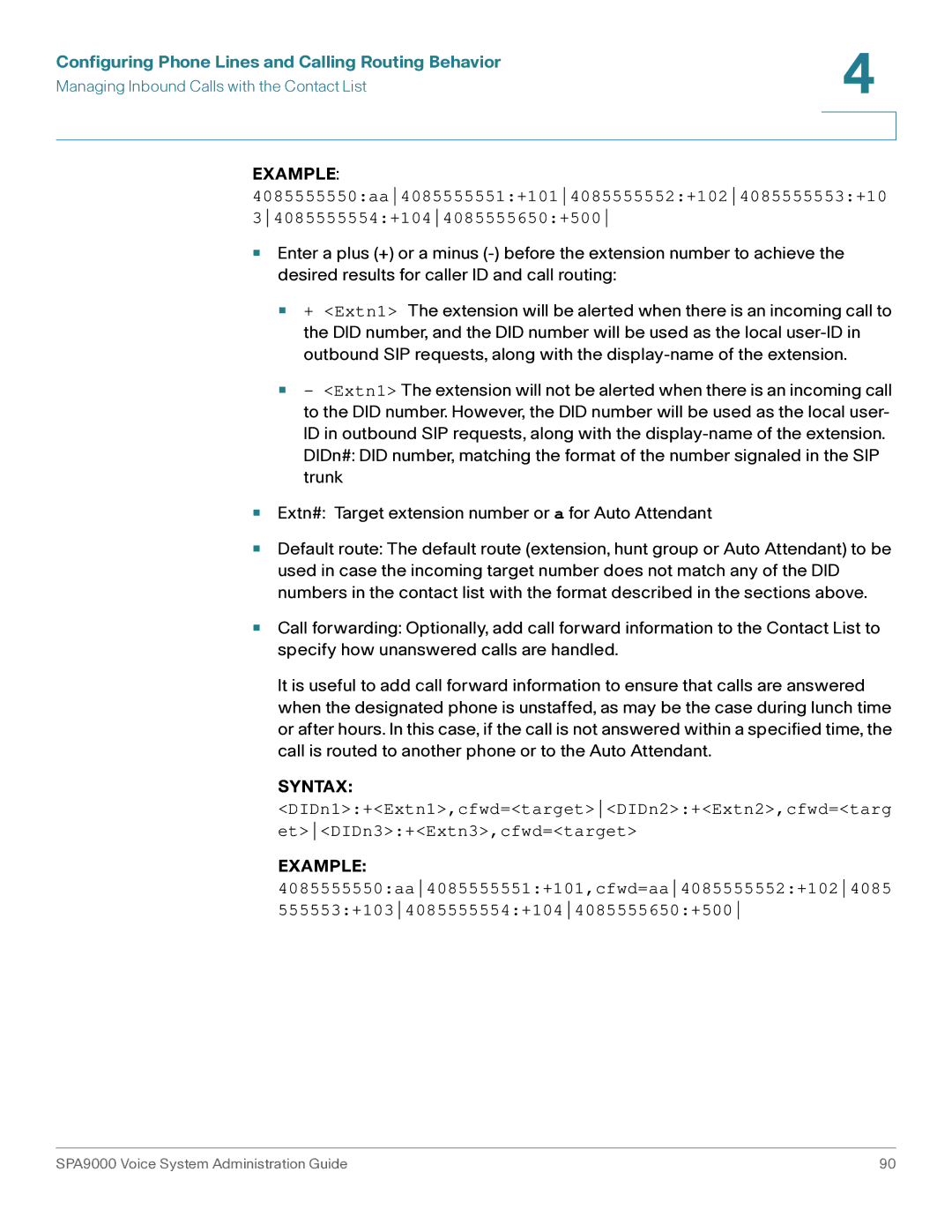 Cisco Systems SPA9000 manual Configuring Phone Lines and Calling Routing Behavior 