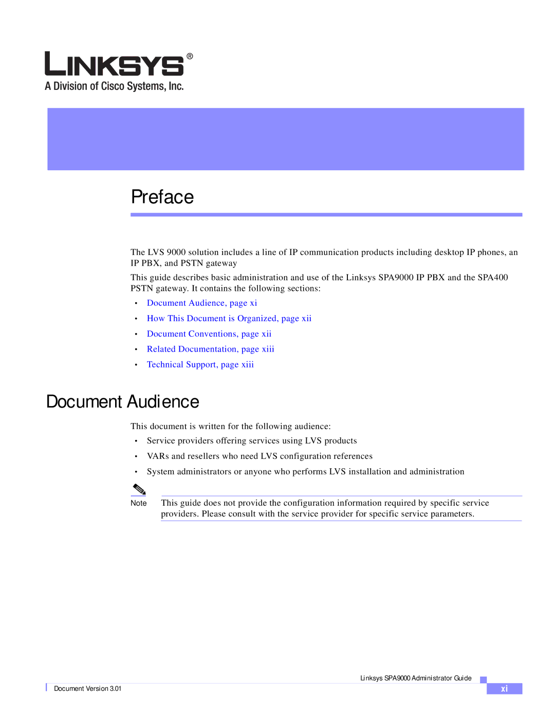 Cisco Systems SPA9000 manual Preface, Document Audience 