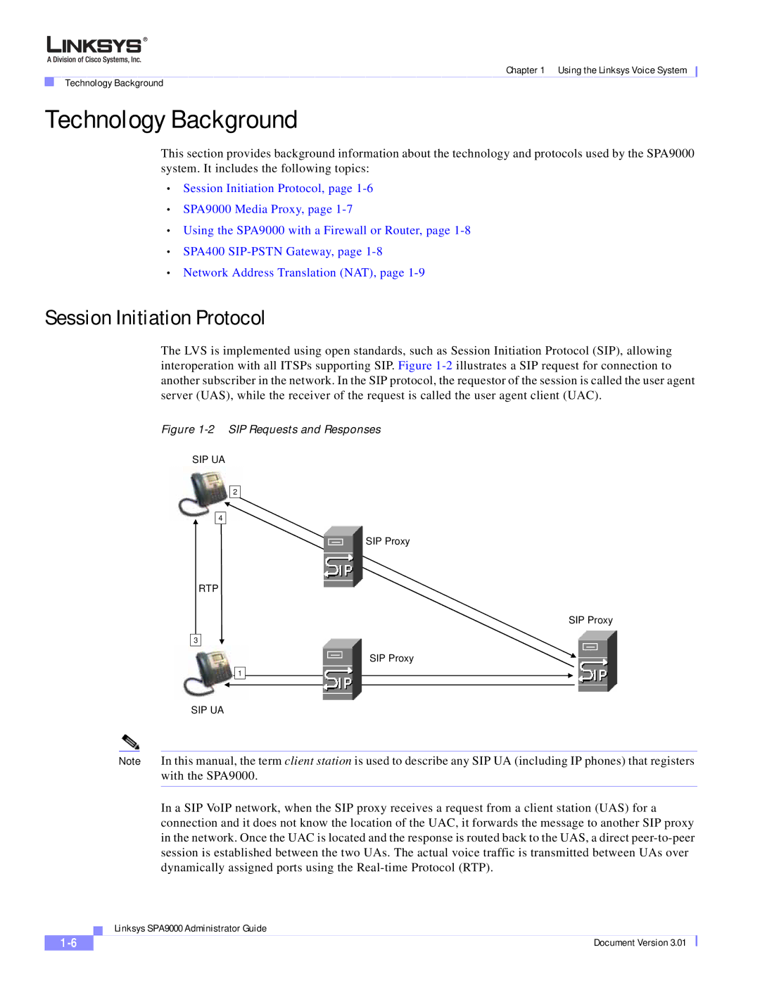 Cisco Systems SPA9000 manual Technology Background, Session Initiation Protocol 