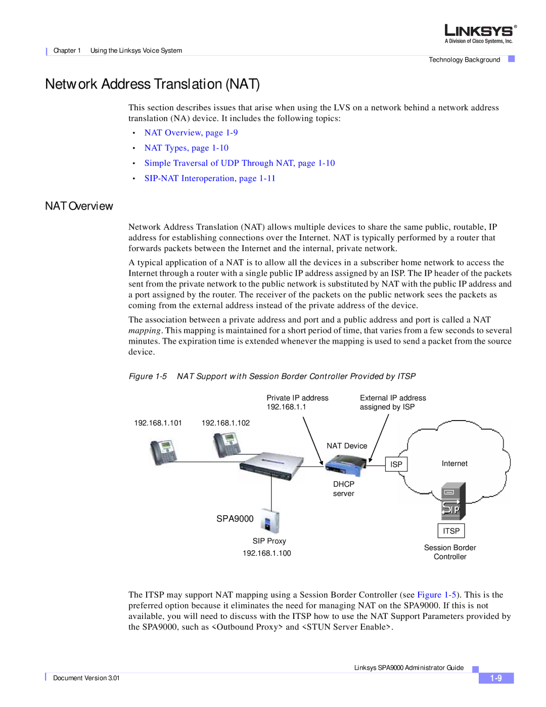 Cisco Systems SPA9000 manual Network Address Translation NAT, NAT Overview 